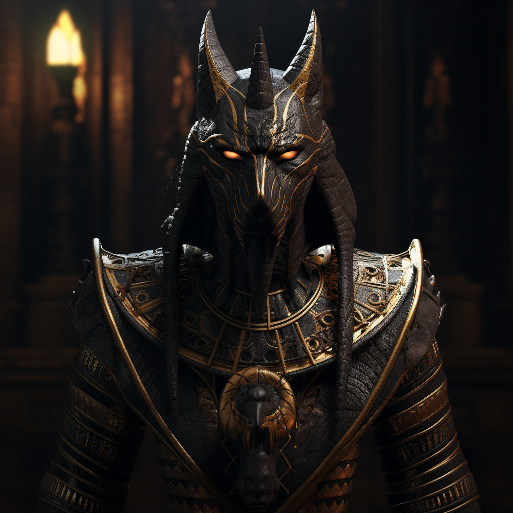 Realistic Anubis in a Creepy Pose