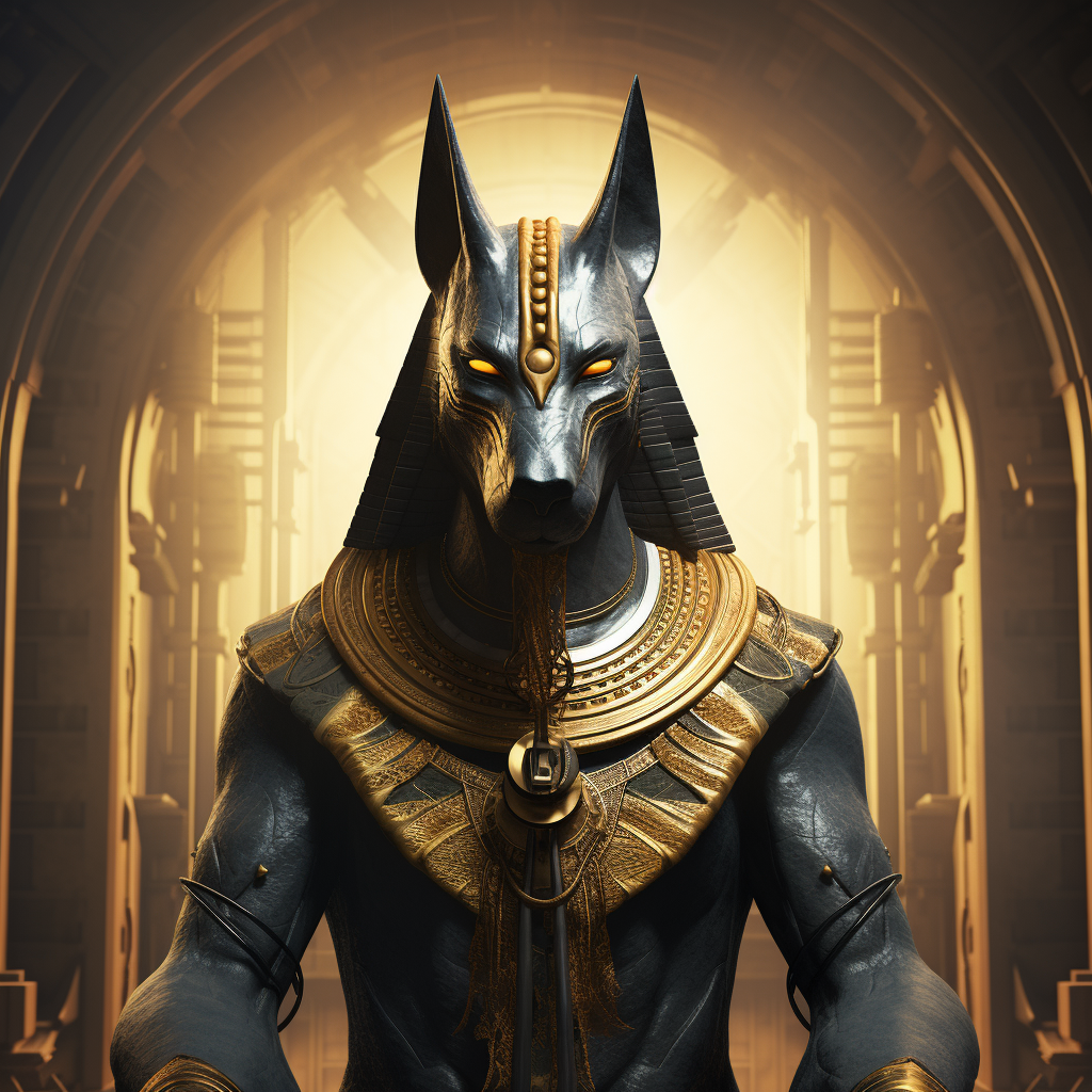 Mighty Anubis deity from ancient Egypt