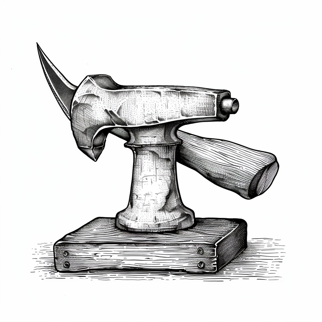 Black and White Anvil Hammer