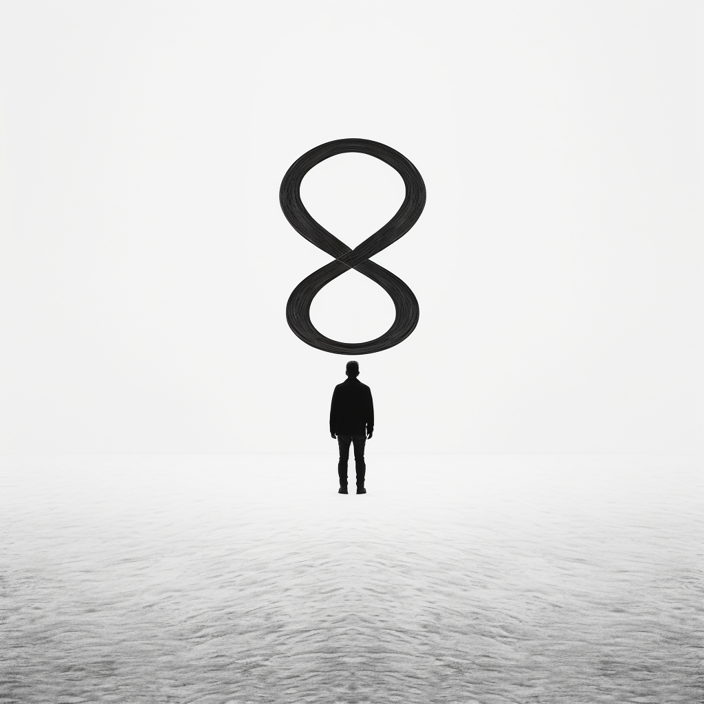 Minimalist representation of apeirophobia and the infinity symbol