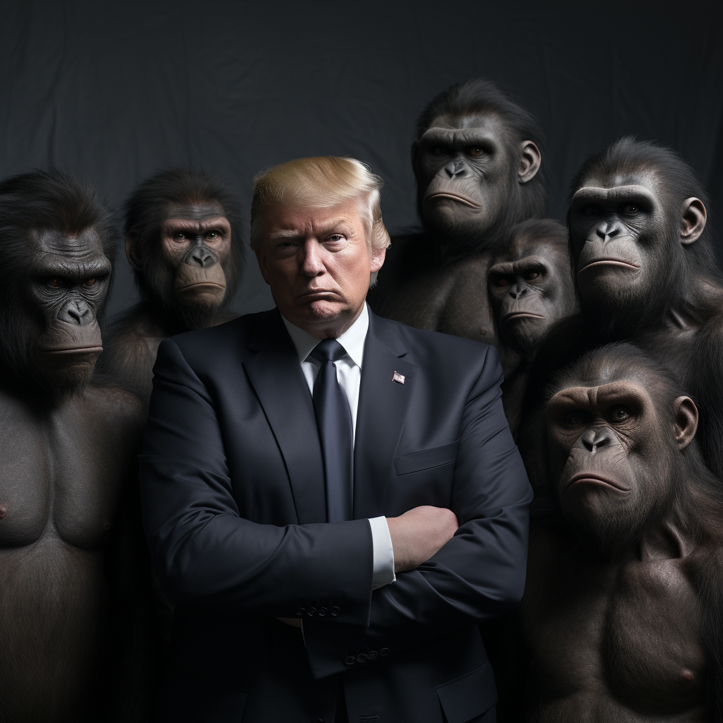 Apes with Serious Donald Trump Expression