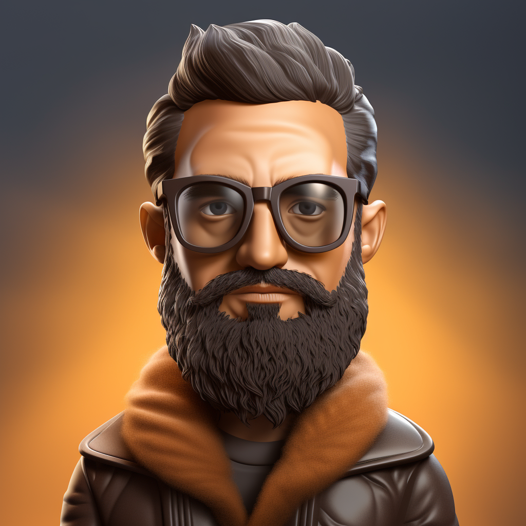 Trendy person with glasses and beard