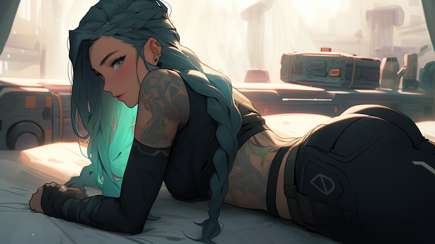 Apocalyptic Girl on Bed