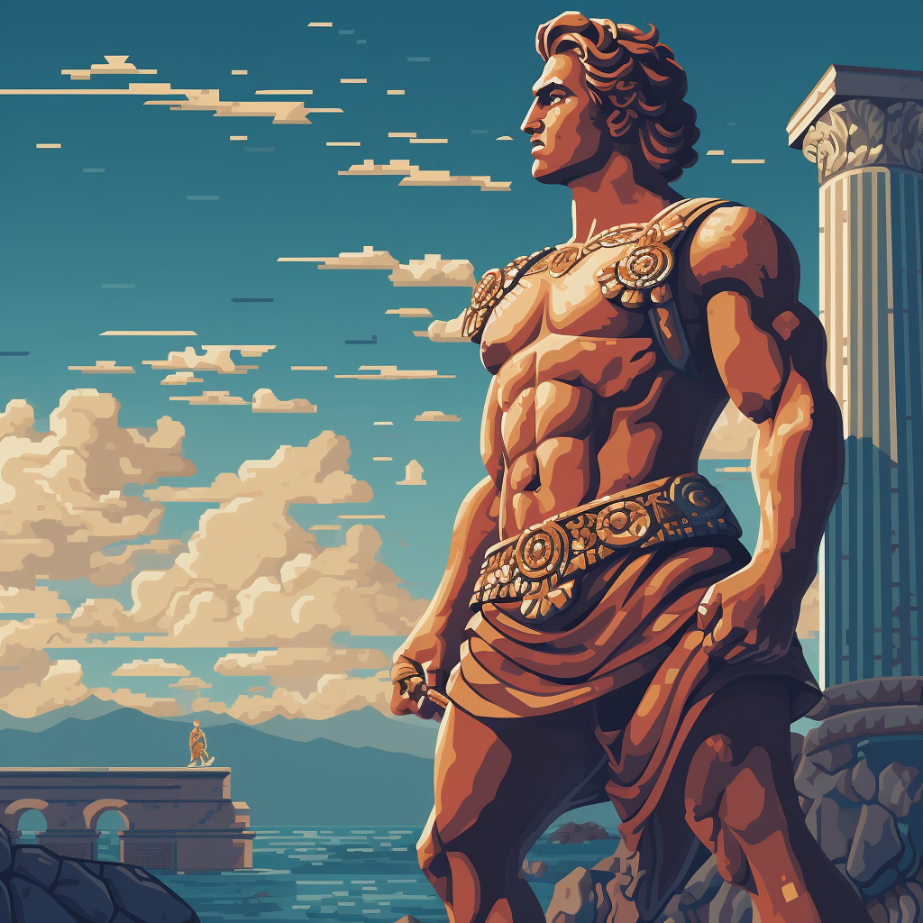 Pixel art depiction of Apollo