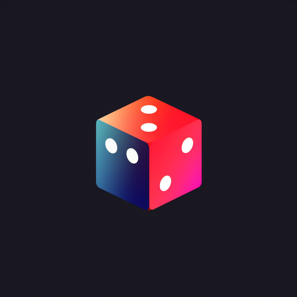 Minimalistic logo for app game play poker cube