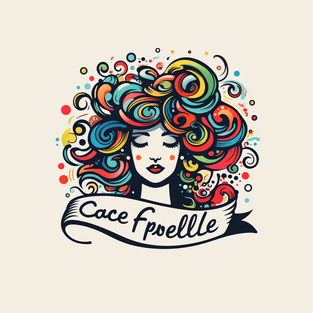 Colorful artist doodle logo for apparel printing