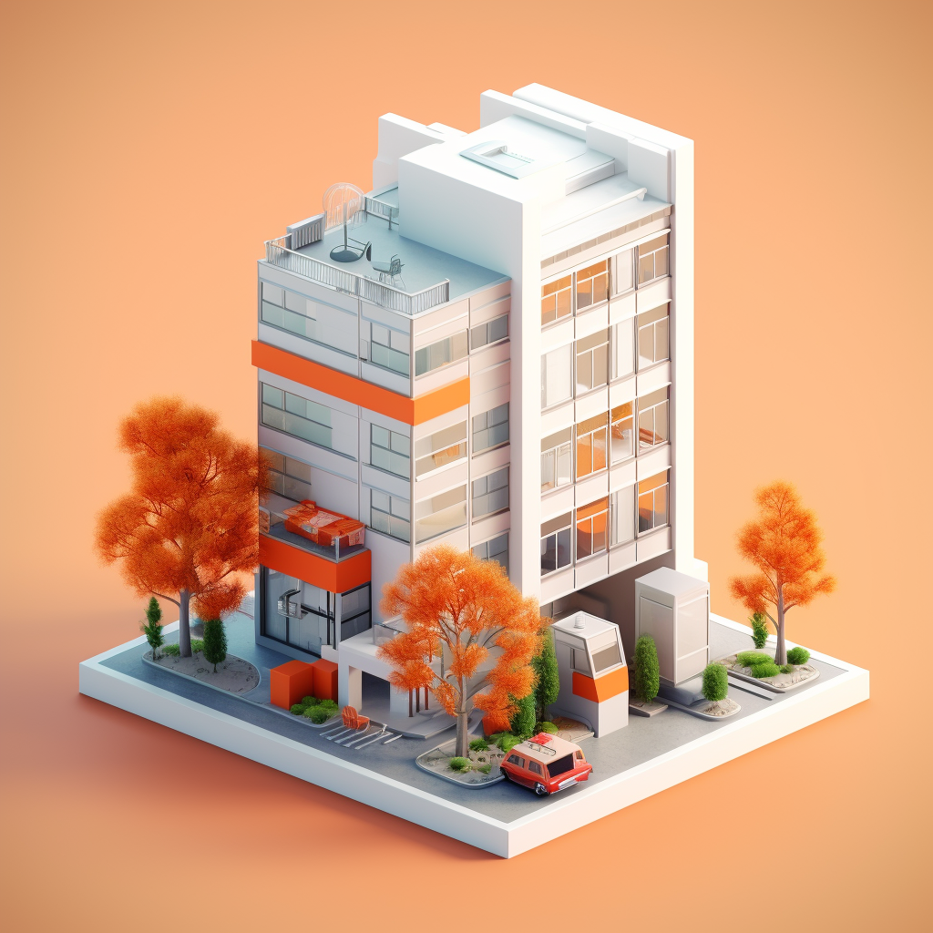 White and Orange Appartment Icon