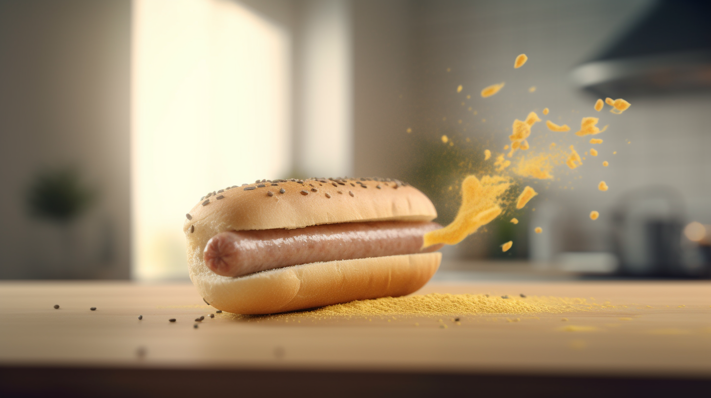 Photorealistic Appetising Crenwurst with Mustard