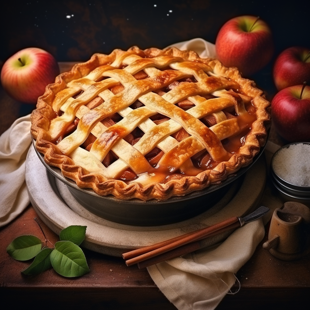 Realistic apple pie recipe photo