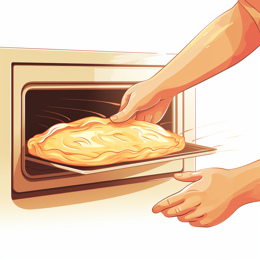 Vector of grabbing an apple pie in oven