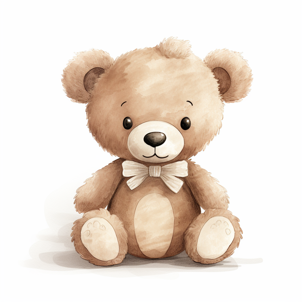 Applique style cute teddy bear design