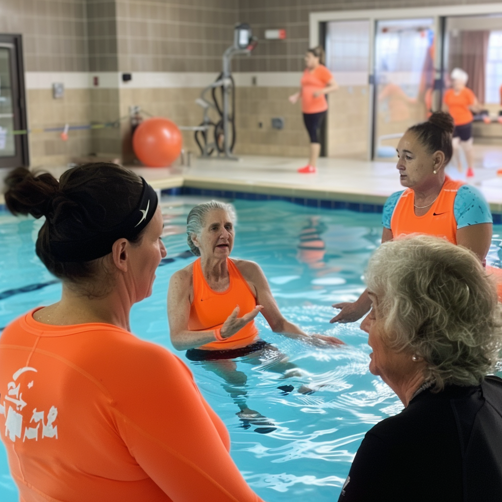 Aqua Aerobics Instructor with Group