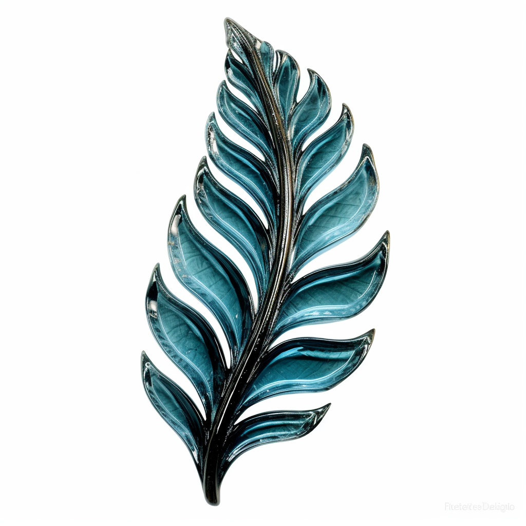 Aquamarine fern leaf art deco design