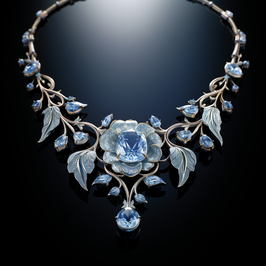 Nature-inspired Aquamarine and Blue Sapphire Carvings