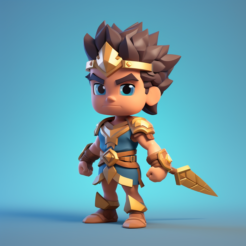 Cute Arabian Warrior Boy Character