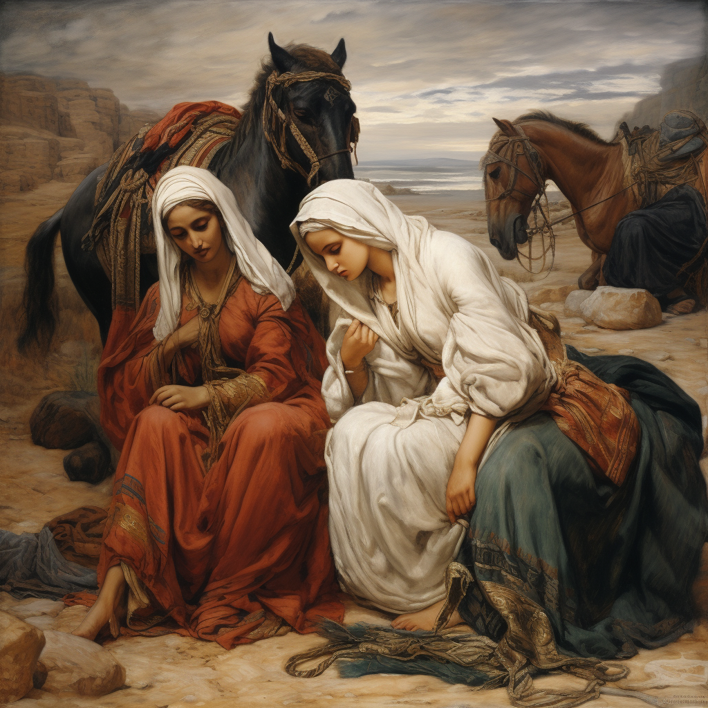 Arabian Caravan of Tired Women Barefoot painting by Anselm Feuerbach