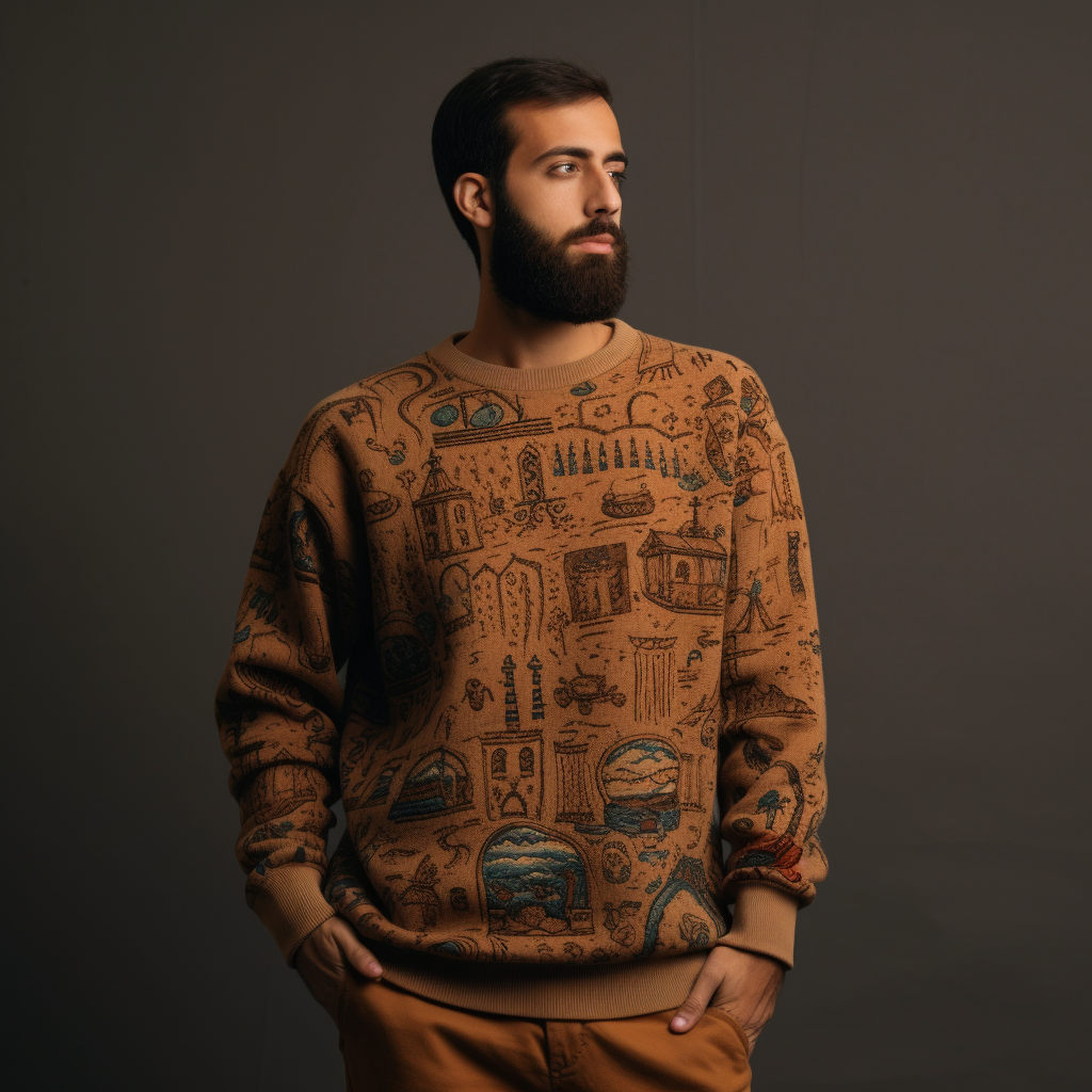 Cozy sweater with Arabic origins