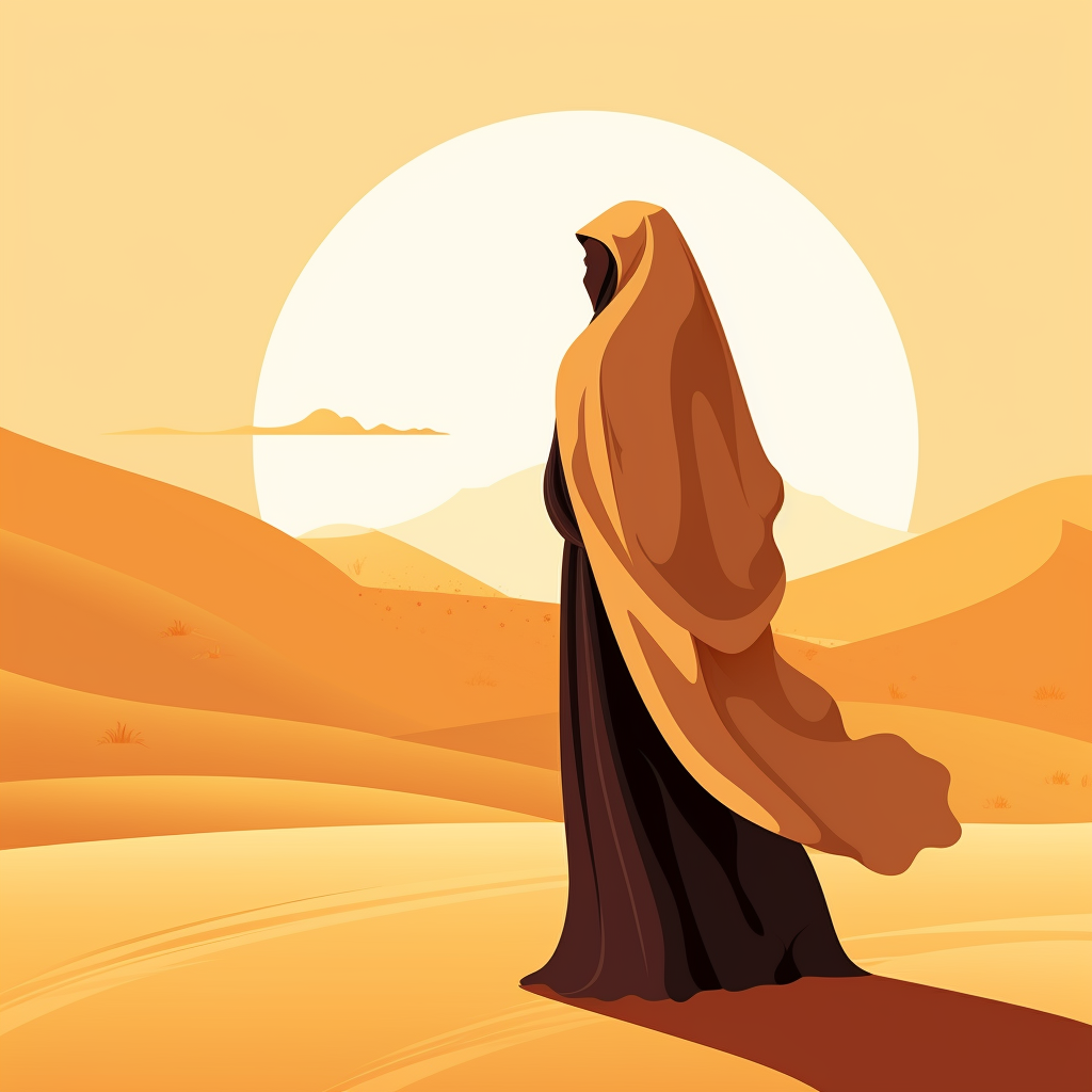 Arabic desert woman in Muslim Islamic style