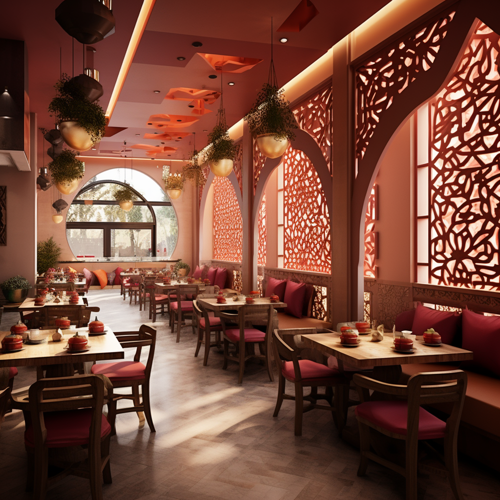 Interior of Arabic-themed restaurant design