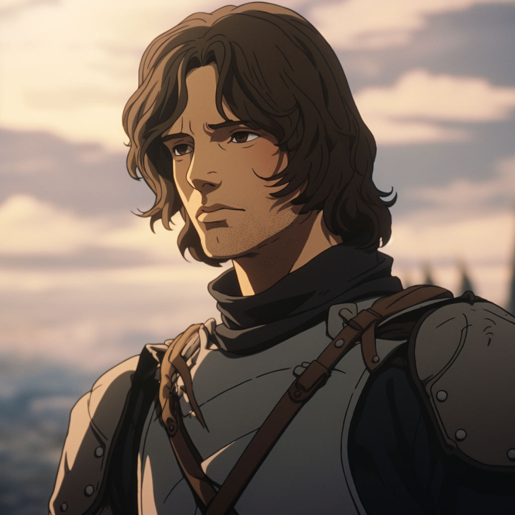 Aragorn Viggo Mortensen King in Hayao Miyazaki's retro anime