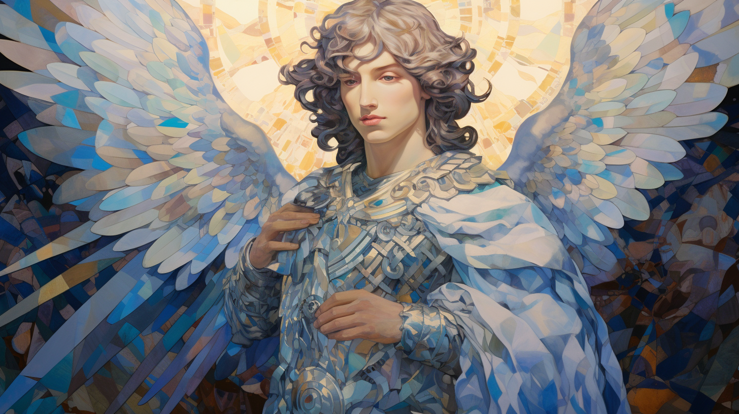 Divine blue light surrounding Archangel Michael