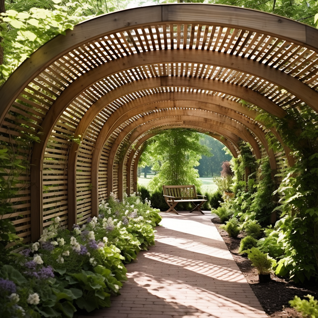 Stunning Arched Pergola in a Garden