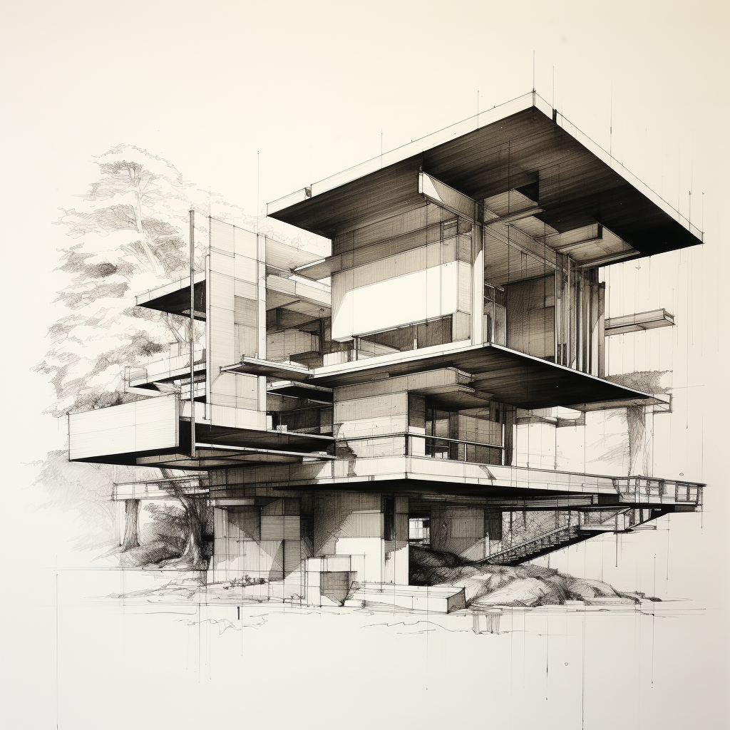 Realistic Architect Drawing of Home