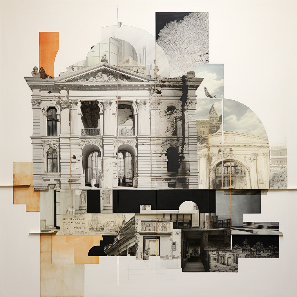 Creative architectural collage showcasing innovative designs