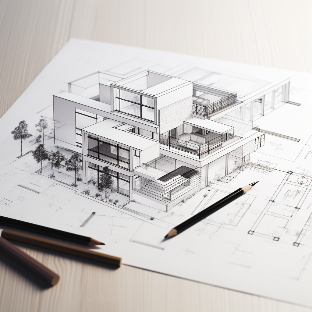 Architectural drawings template for design projects