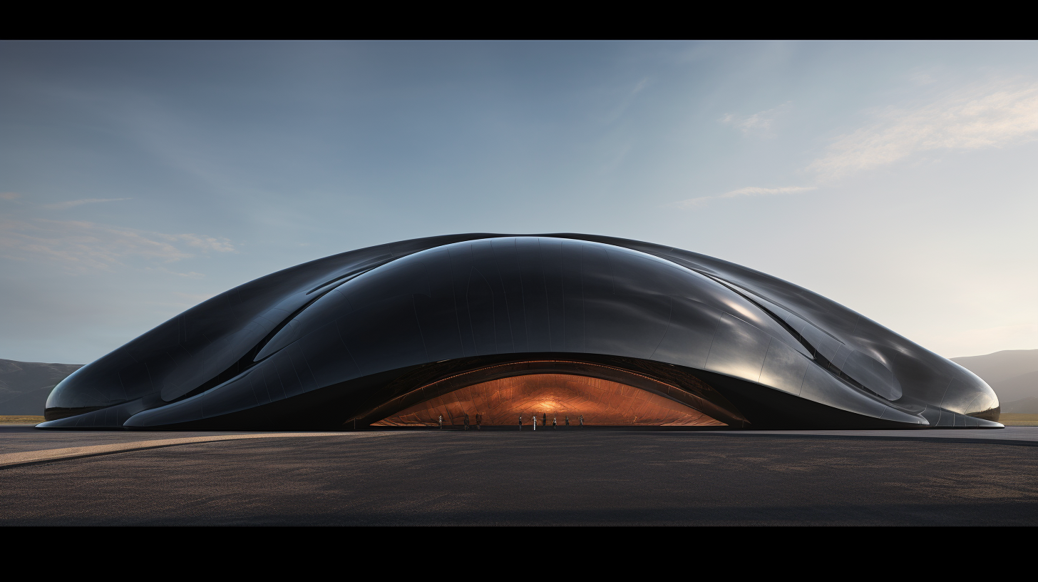 Imposing architecture of composite materials hanger