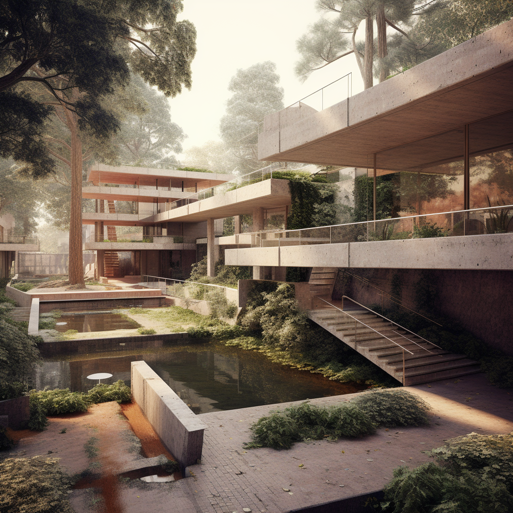 Beautiful architecture rendering of Carlo Scarpa Zoo