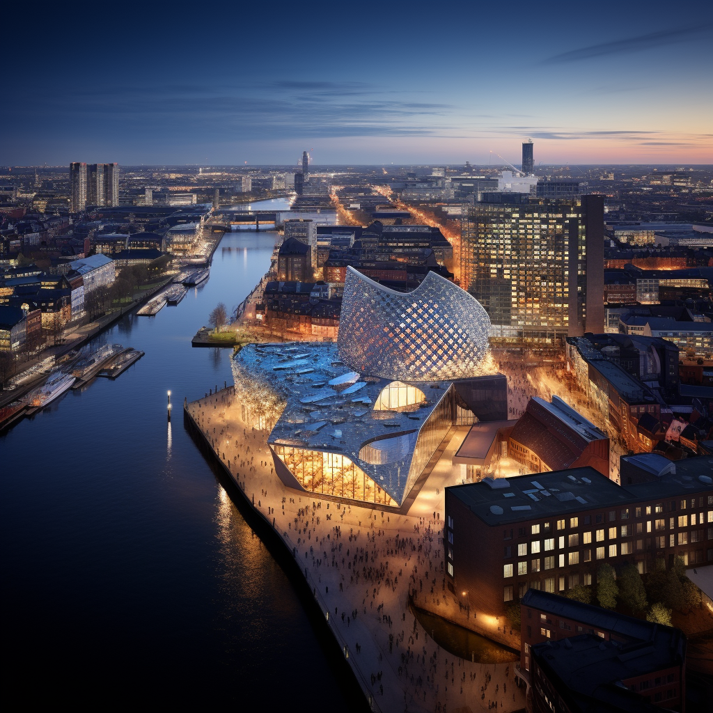 Bird's Eye View of Hamburg's Architecture