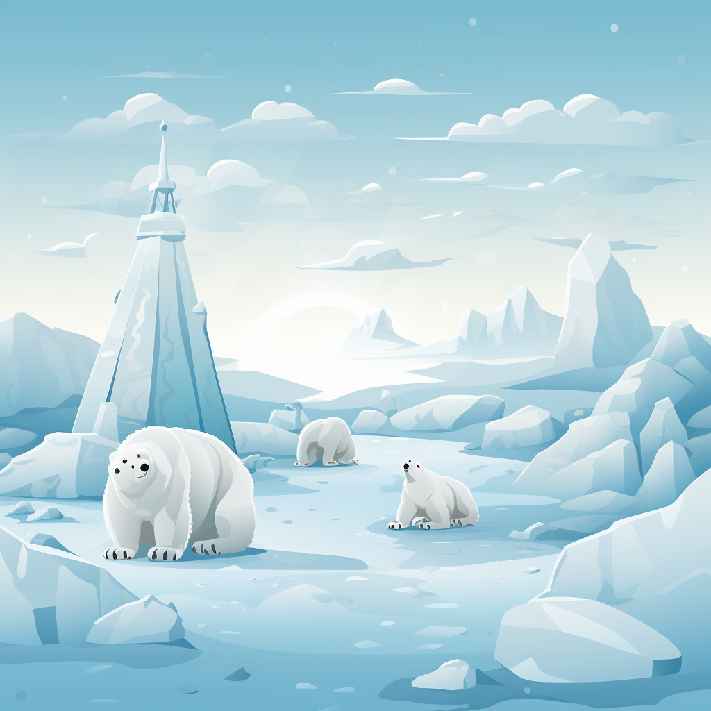 Stunning Arctic Tundra with Snow Yeti, Igloo, and Polar Bear