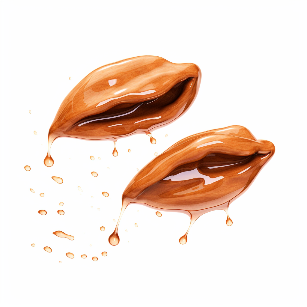 Illustration of Argan Seeds with Dripping Oil