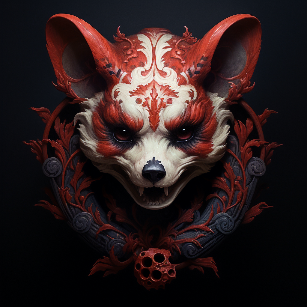 Aries Skull on Red Panda Head