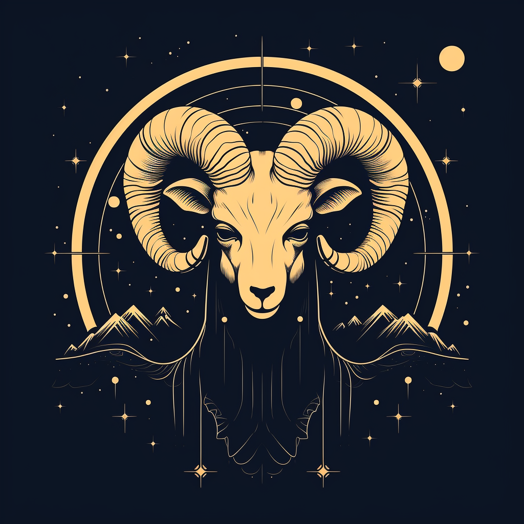 Minimalist Aries Zodiac Sign Illustration