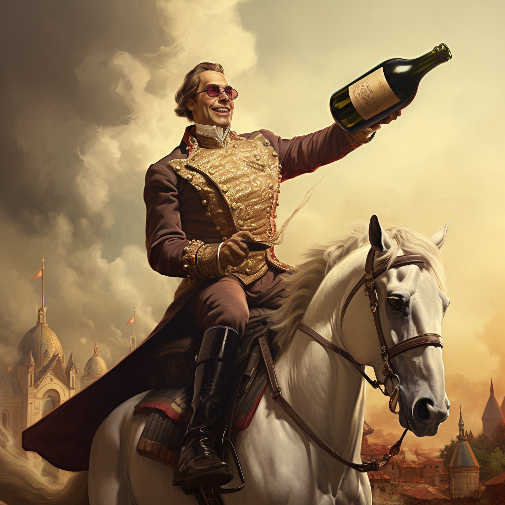 Aristocrat with Large Wine Bottle