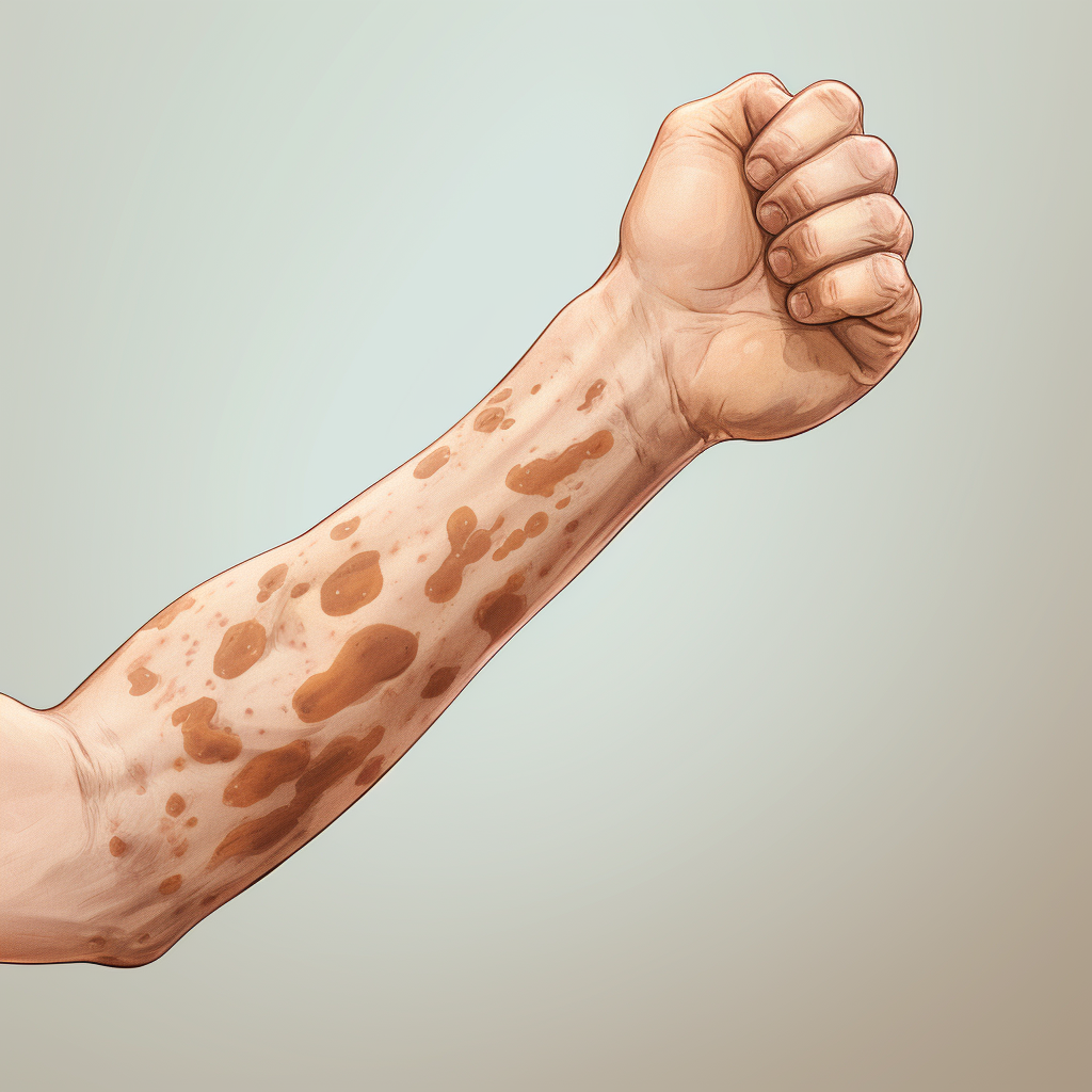 Close-up of Arm with Brown Spots