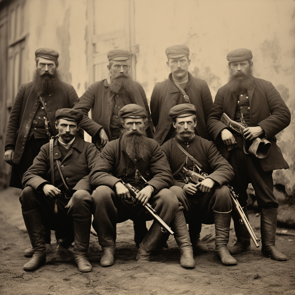 Vintage Armed Group 1900 Photo