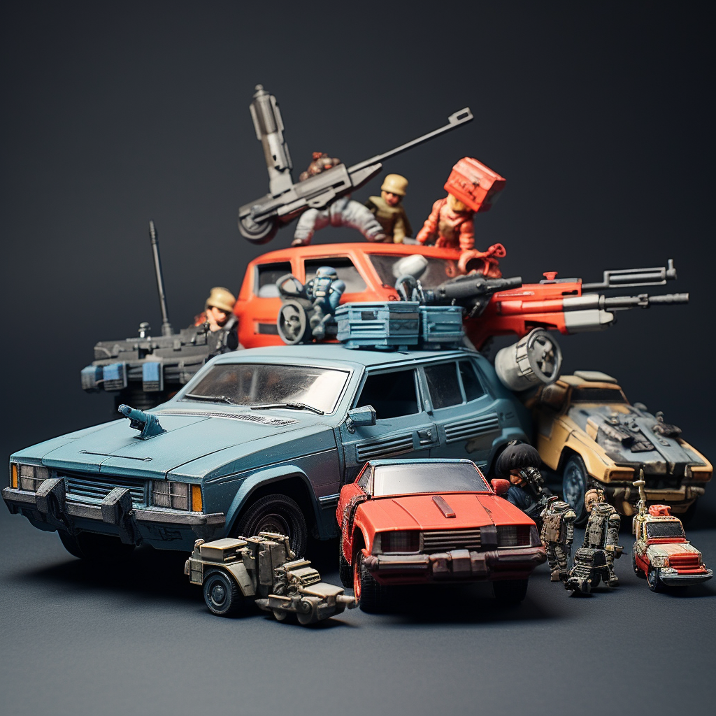 Toy cars with weapons for action-packed fun