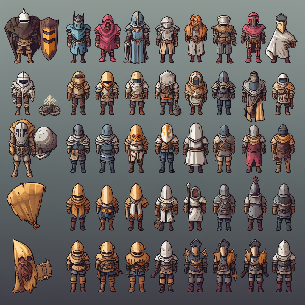 Armor character pixel art design