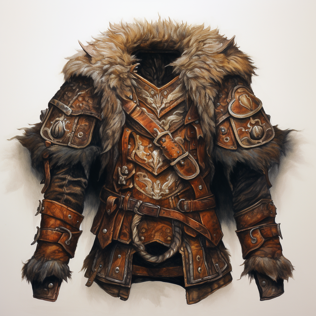 Armor jacket made of hide and fur