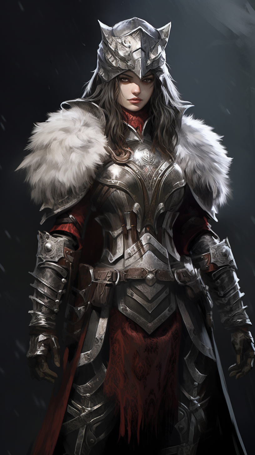 Knight in Armor with Fur and Leather Cape