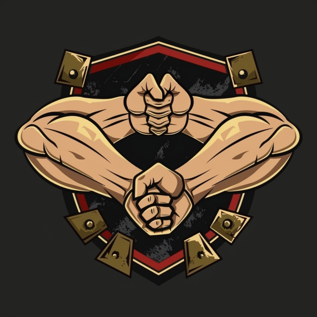 Strong arms armwrestling logo design