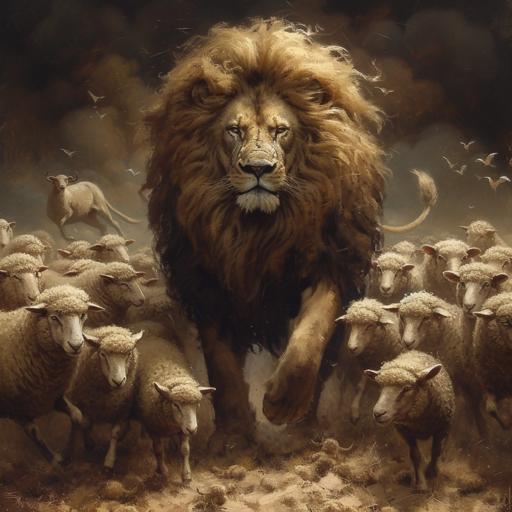 Battle between Sheep and Lions