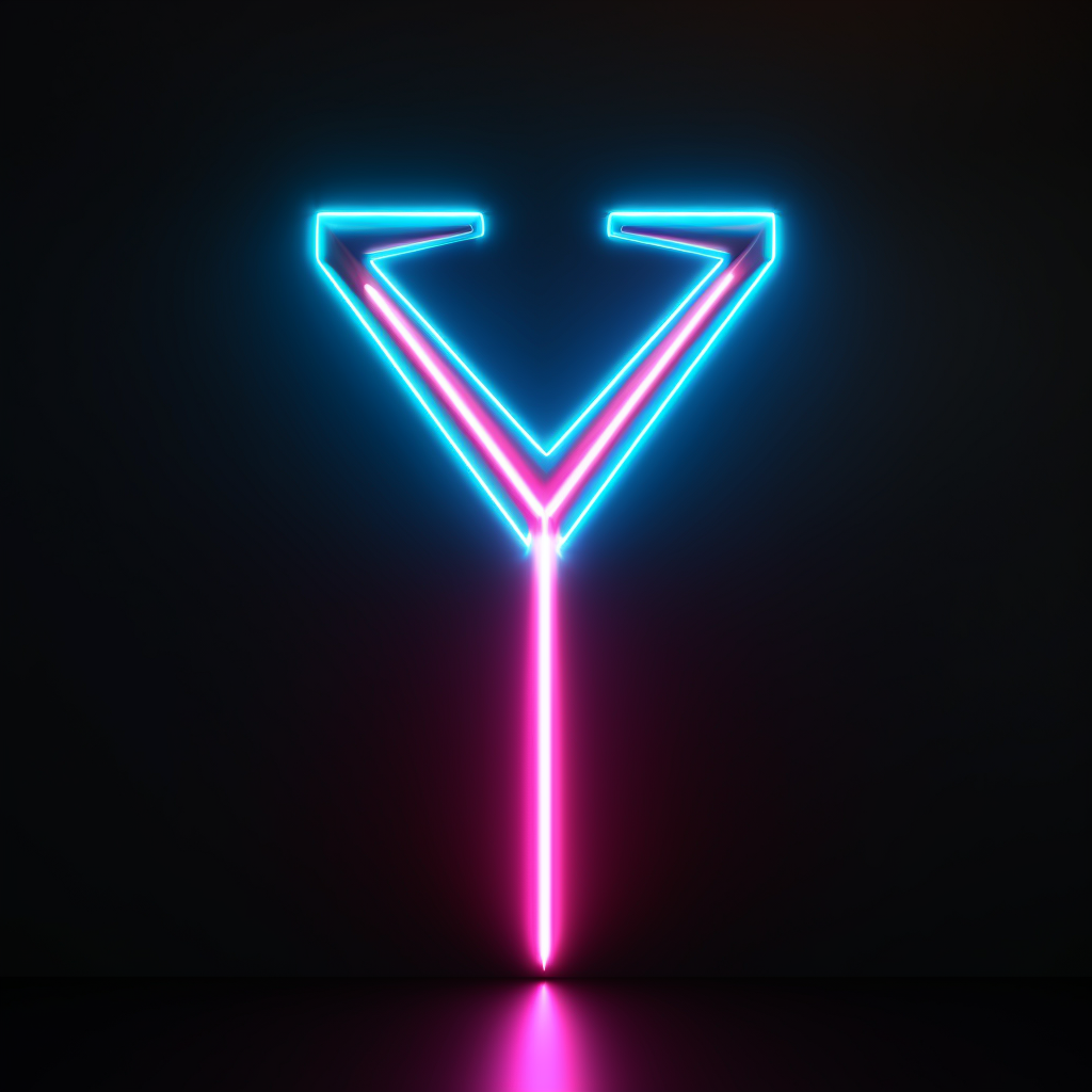 Arrow pointer in neon lights