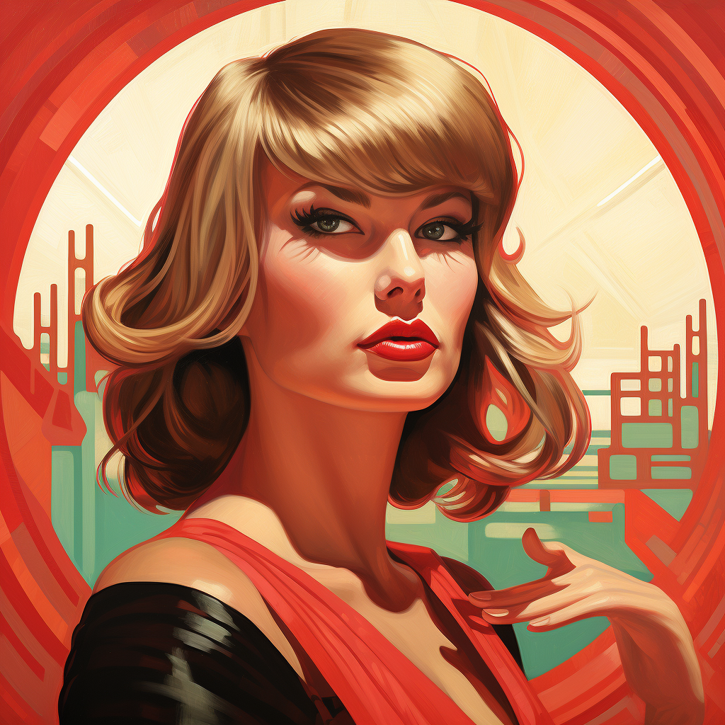 Vintage Taylor Swift in Art Deco Style