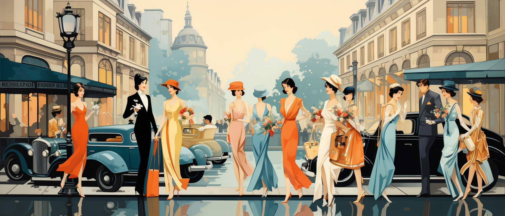 Art Deco fashion beauty without text