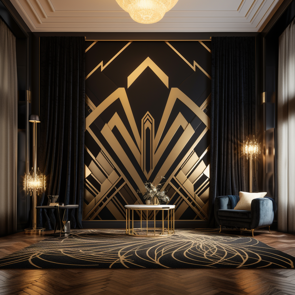 Art Deco Hollywood Drapes Wallpaper