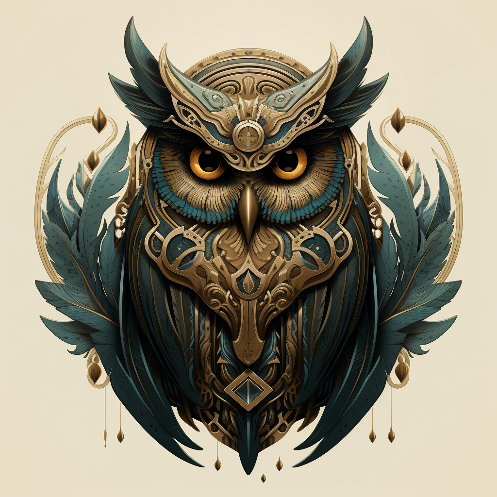 Stylish owlbear in art deco design